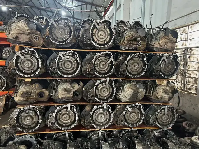 Transmissions stored on racks, ready to ship